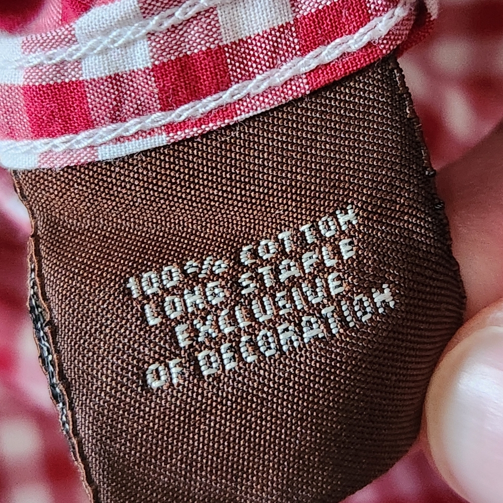 TailorByrd men's red gingham button-up shirt size medium normcore preppy casual - Picture 7 of 10